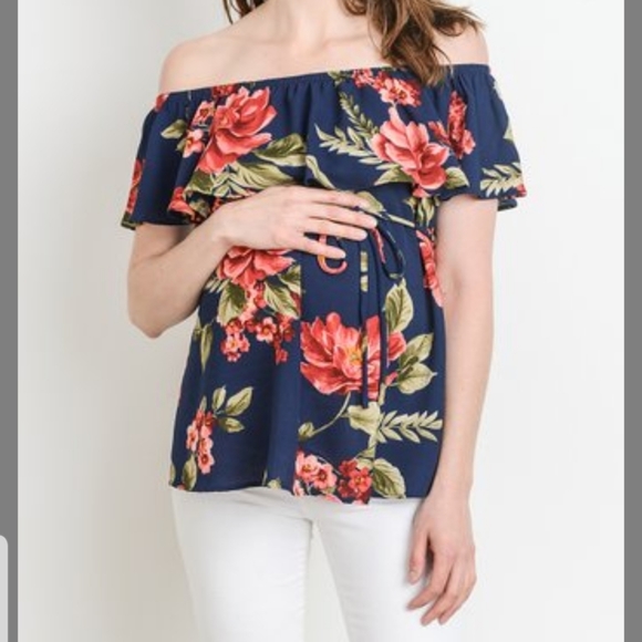 Hello Miz Maternity Floral Top - Picture 1 of 9